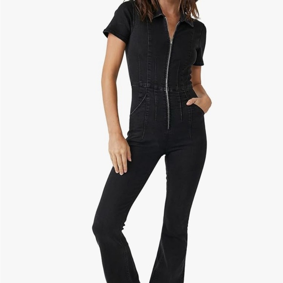 Free People Black Flare Jumpsuit - Picture 1 of 12